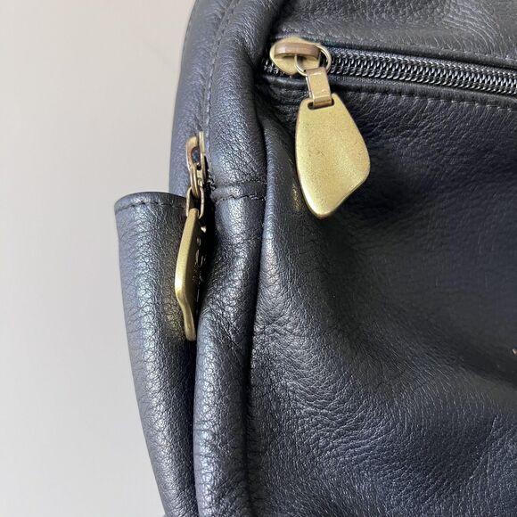 Libaire Backpack Womens Black Leather Mini Bag Purse USA Adjustable Classic - Picture 4 of 10